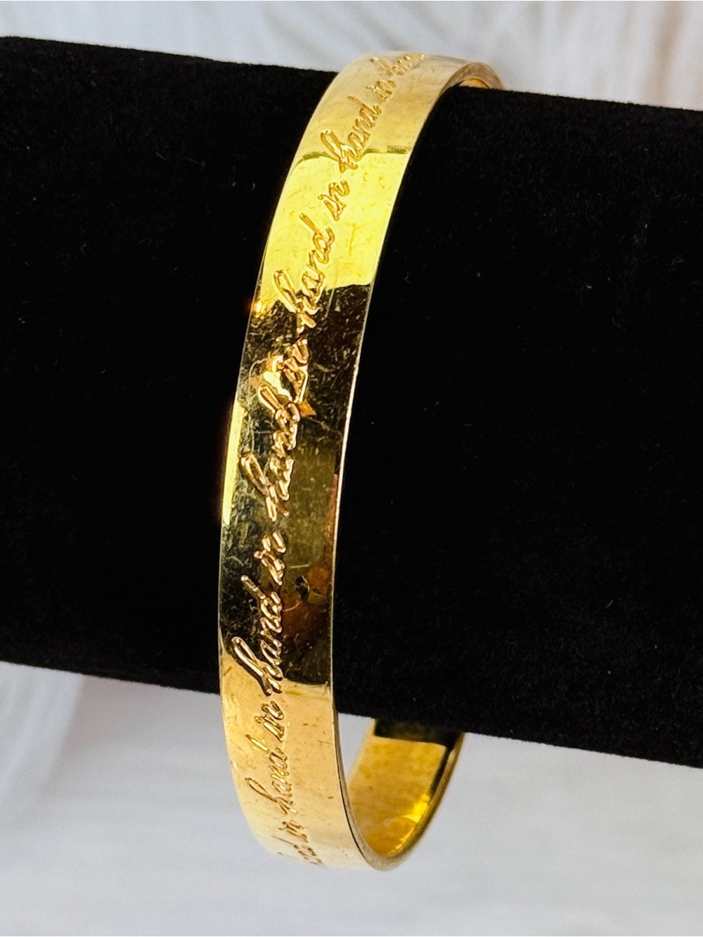 Kate Spade “Hand and Hand” inscribed Goldtone Bangle Bracelet